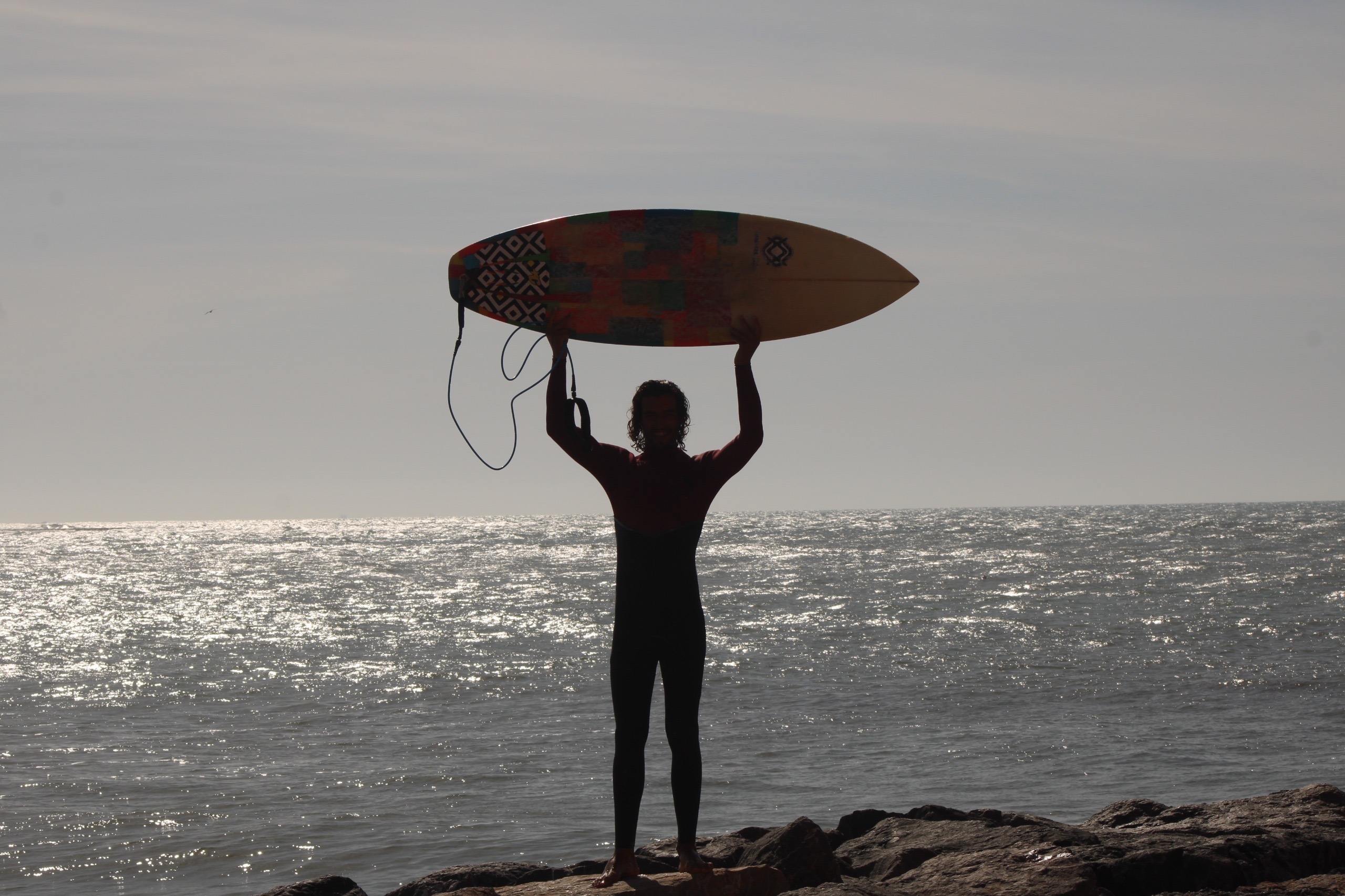 Silhouettes on beach